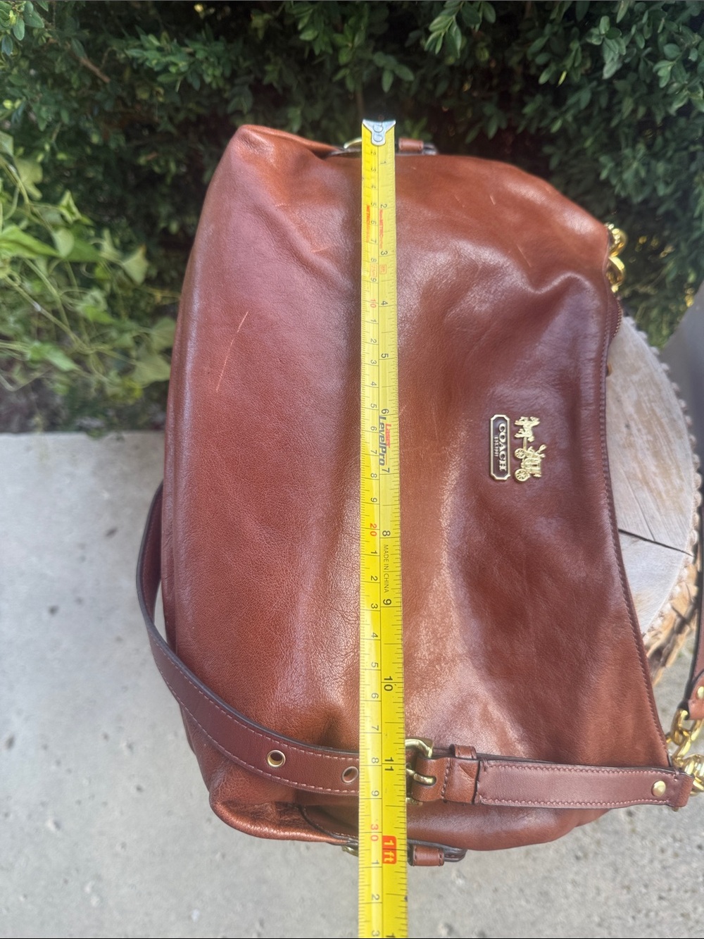 🤎14304 Madison Hailey Walnut Leather Satchel Coach Brown Leather Shoulder Bag - Picture 13 of 14